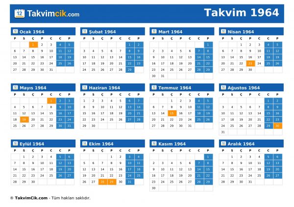 Takvim 1964
