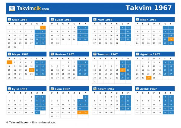 Takvim 1967