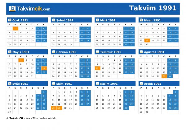 Takvim 1991