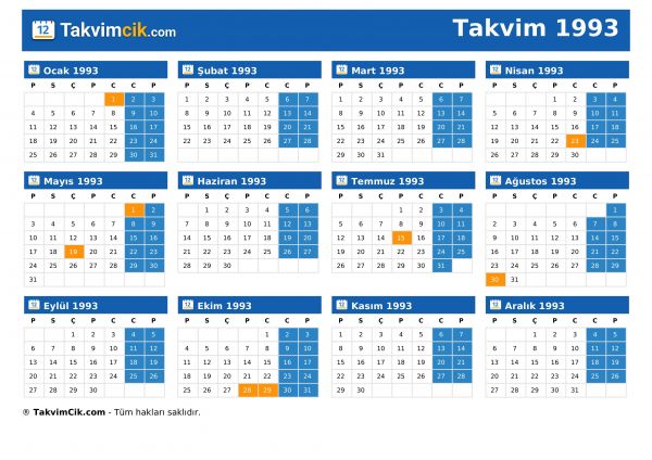 Takvim 1993