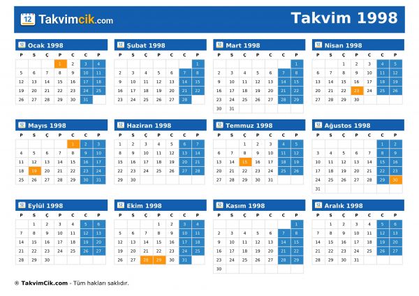 Takvim 1998
