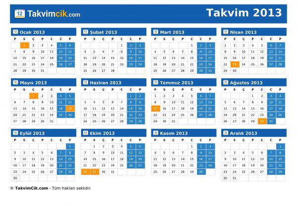 Takvim 2013