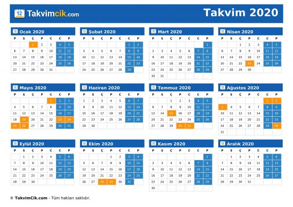 Takvim 2020