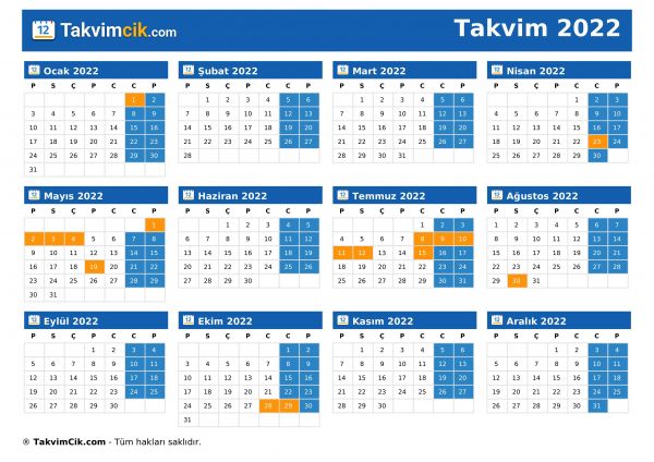 Takvim 2022