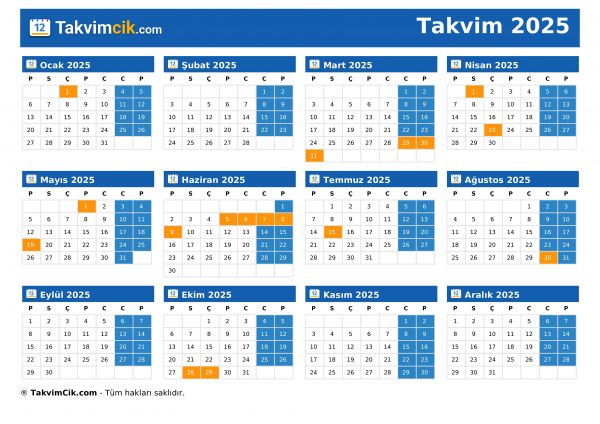 Takvim 2025