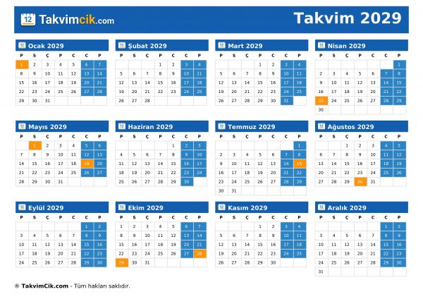 Takvim 2029